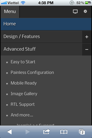 Children menu items are presented as tree